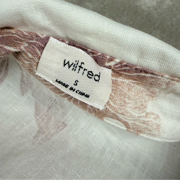Aritzia Wilfred Eleta 100% Linen Floral Shirt Dress Size Small - Picture 4 of 10